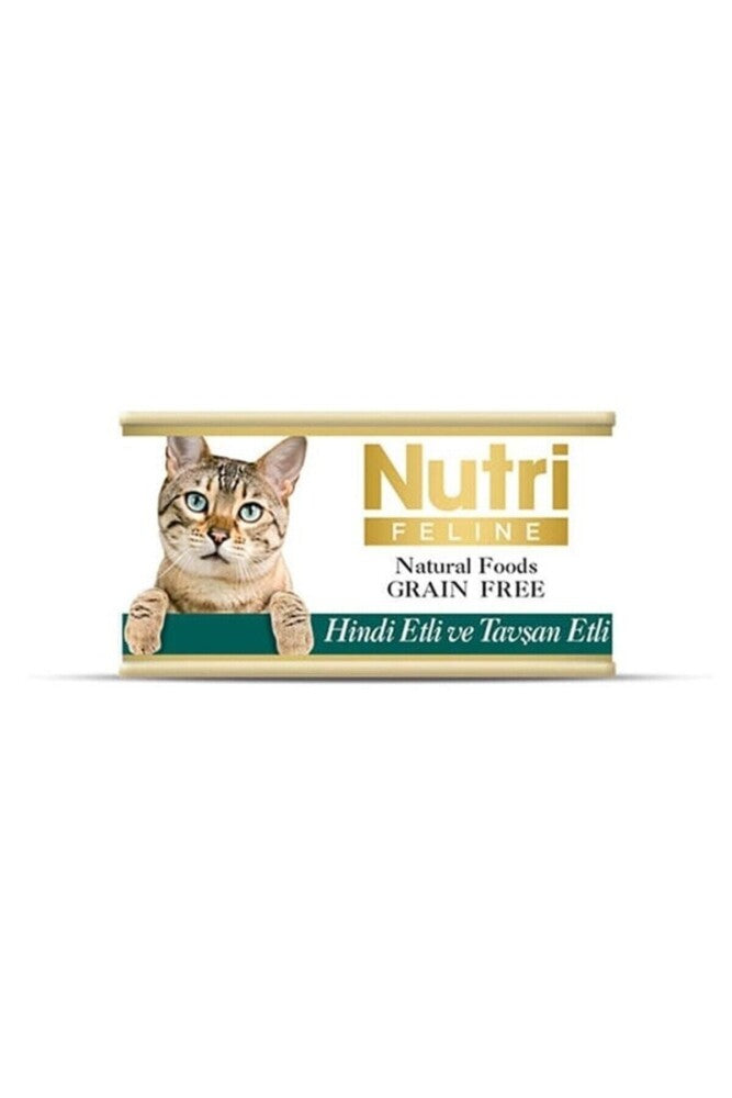 Nutri Feline Hindili Tavşanlı Tahılsız Yetişkin Kedi Konservesi 85 GR | SRC: Barcode: 8699310420183